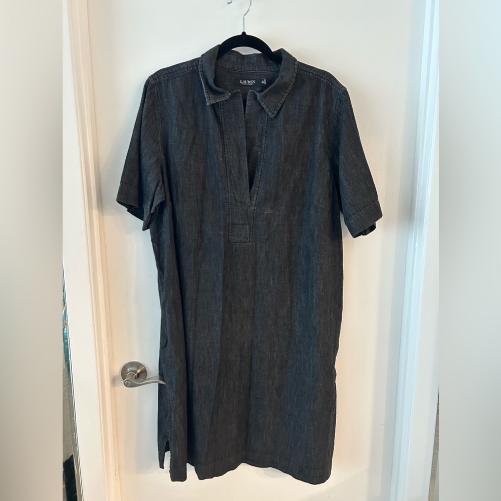Lauren Ralph Lauren denim shift dress with pockets